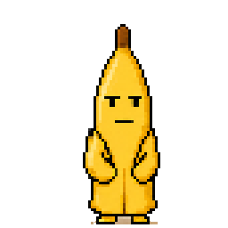 coat, a pixel banana