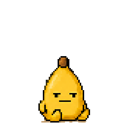 sit, a pixel banana